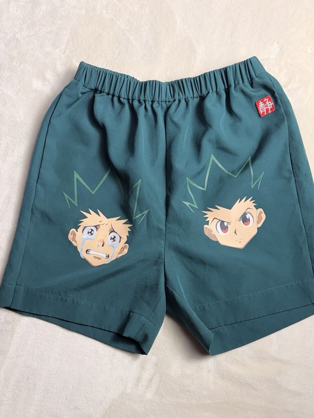 JYNWAYE Hunter x Hunter Gon Freecss Graphic Shorts Forest Green Mens Medium